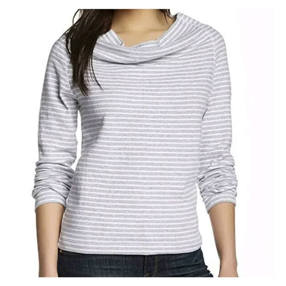 JAMES PERSE Striped grey&white Cowl neck knit top Sweater sz 4 (xl)